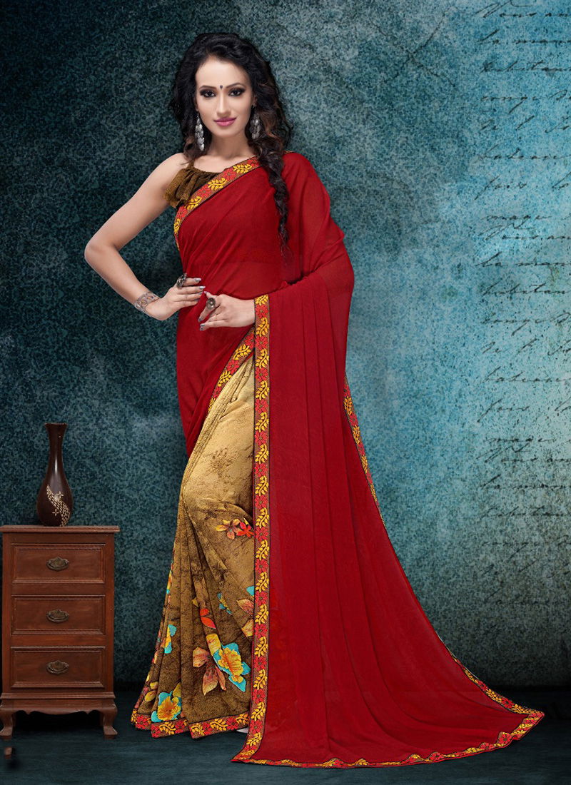 New Printed Designer Sarees Collection With Border